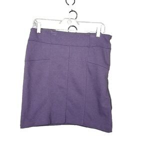 Simply Vera Vera Wang Women's S Straight Purple Pencil Skirt Stretch Flat Front